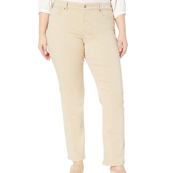 khaki straight leg pants